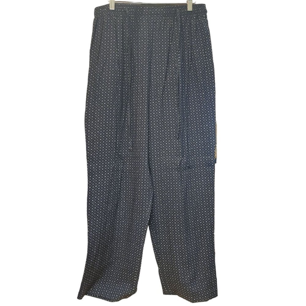 JR Bentley Women's Blue/Gold Print Rayon Dress Pants Large